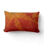 Red Maple Leaf Abstract Autumn Nature Photography Lumbar Pillow