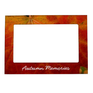 Red Maple Leaf Abstract Autumn Nature Photography Magnetic Frame