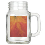 Red Maple Leaf Abstract Autumn Nature Photography Mason Jar