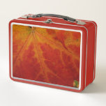Red Maple Leaf Abstract Autumn Nature Photography Metal Lunch Box