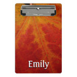 Red Maple Leaf Abstract Autumn Nature Photography Mini Clipboard