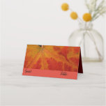 Red Maple Leaf Abstract Autumn Nature Photography Place Card