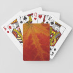 Red Maple Leaf Abstract Autumn Nature Photography Playing Cards