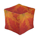 Red Maple Leaf Abstract Autumn Nature Photography Pouf