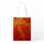 Red Maple Leaf Abstract Autumn Nature Photography Reusable Grocery Bag