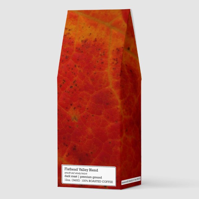 Red Maple Leaf Abstract Autumn Nature Photography Roasted Coffee (Front)