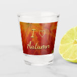 Red Maple Leaf Abstract Autumn Nature Photography Shot Glass