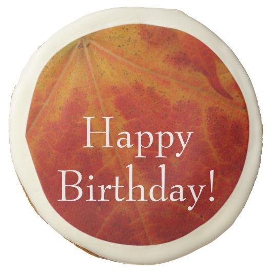 Red Maple Leaf Abstract Autumn Nature Photography Sugar Cookie (Front)