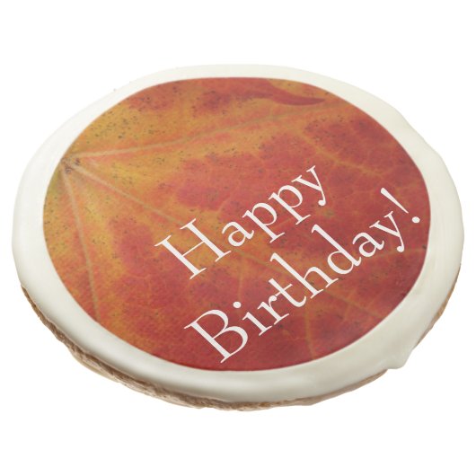 Red Maple Leaf Abstract Autumn Nature Photography Sugar Cookie (Angled)