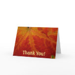 Red Maple Leaf Abstract Autumn Nature Photography Thank You Card