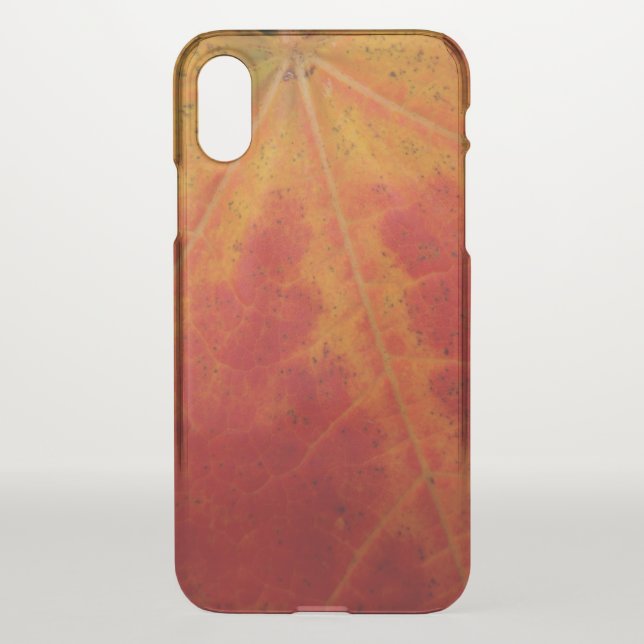 Red Maple Leaf Abstract Autumn Nature Photography Uncommon iPhone Case (Back)