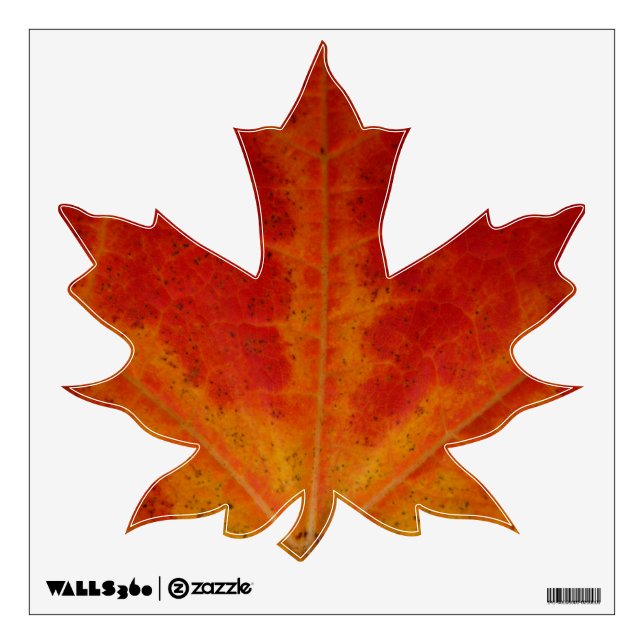 Red Maple Leaf Abstract Autumn Nature Photography Wall Sticker (Front)