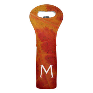 Red Maple Leaf Abstract Autumn Nature Photography Wine Bag