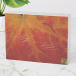 Red Maple Leaf Abstract Autumn Nature Photography Wooden Box Sign