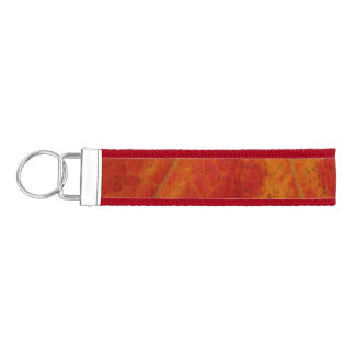 Red Maple Leaf Abstract Autumn Nature Photography Wrist Keychain