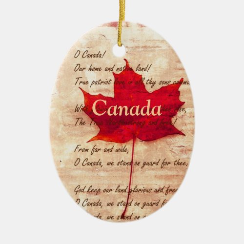 Red maple leaf  _  Canada Ceramic Ornament