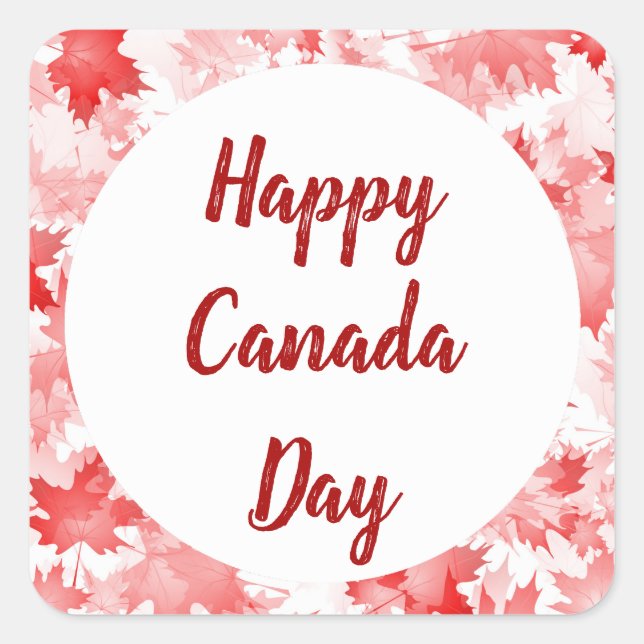 Red Maple Leaf Canada Symbol Emblem Flag Logo Square Sticker (Front)