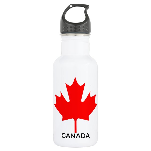 Red Maple Leaf Canada - Water Bottle (Front)