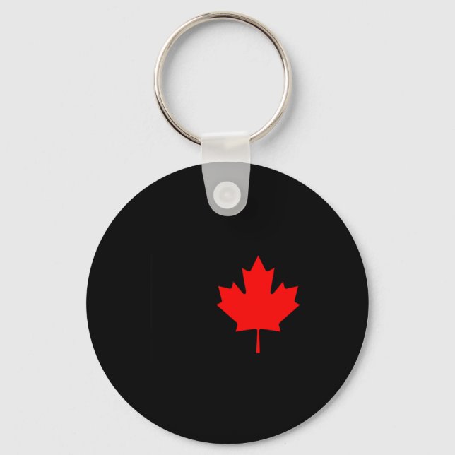 Red Maple Leaf Flag of Canada Cool Canadian Flags Keychain (Front)