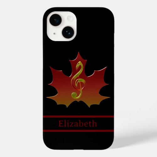Red Maple Leaf in Fall Color Harmony Name Case_Mate iPhone 14 Case