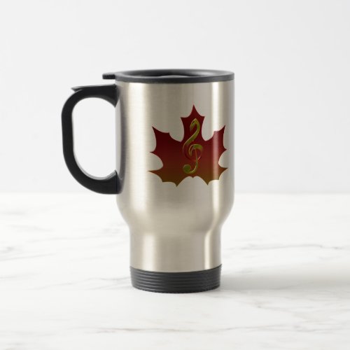 Red Maple Leaf in Fall Color Harmony Travel Mug