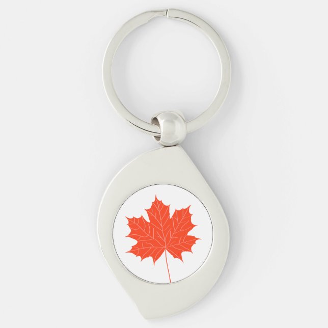 Red maple leaf keychain (Front)