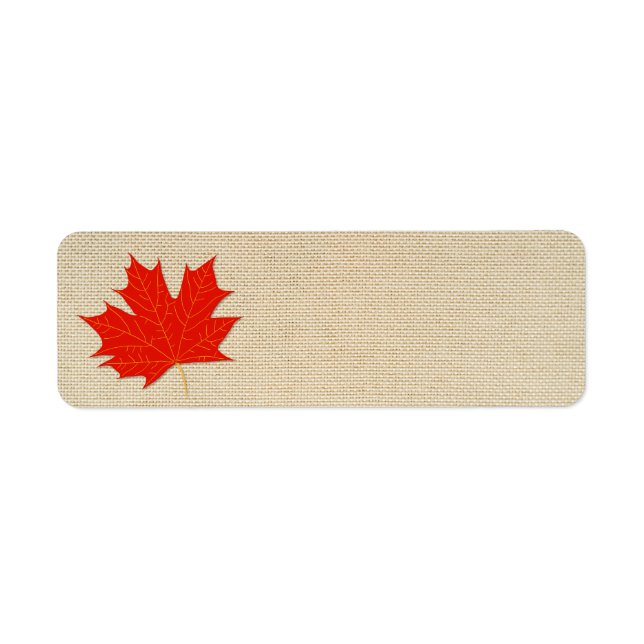 Red maple leaf label (Front)