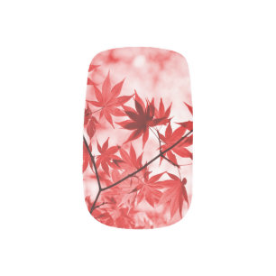 Red Maple Leaf Minx Nail Art Decals
