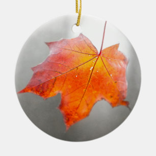 Red Maple Leaf - Mystique Autumn Ceramic Ornament