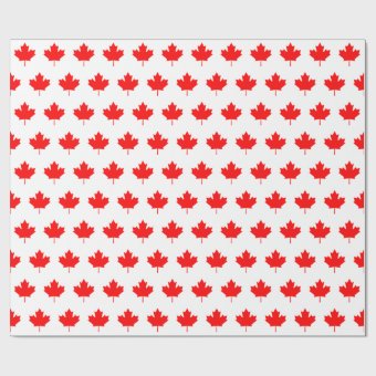 Red Maple Leaf Pattern Wrapping Paper | Zazzle