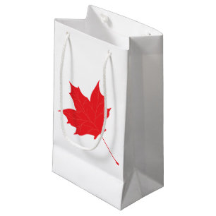 Red maple leaf small gift bag