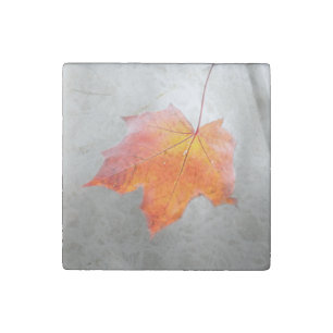 Red Maple Leaf - Velvet Autumn Stone Magnet