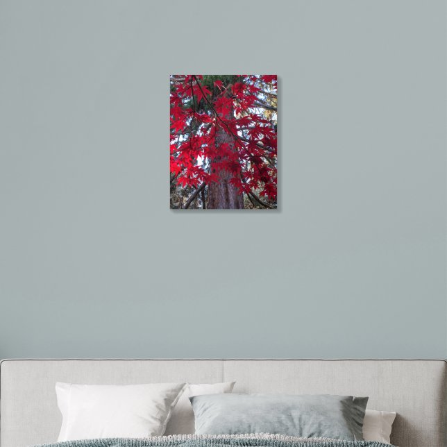 Red Maple Leaves and Sequoia Tree Foam Core Photo Tile (Bedroom)