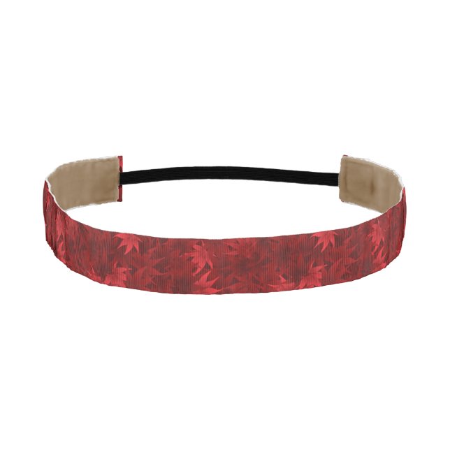 Red maple leaves pattern athletic headband (Front)