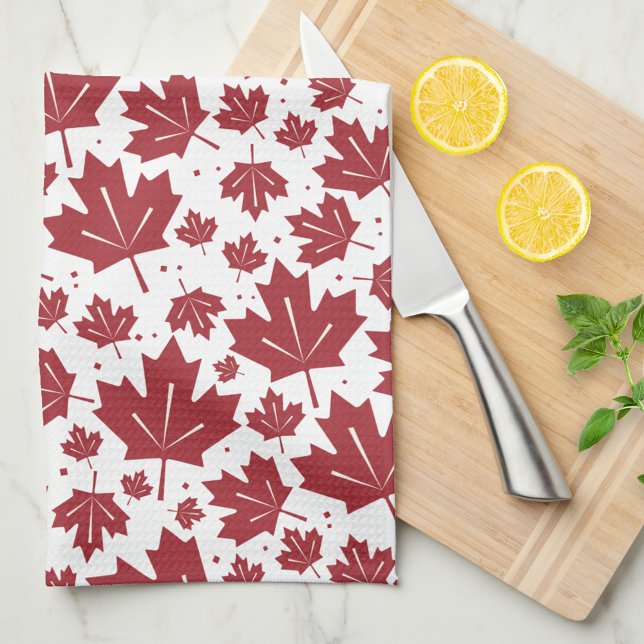 Red Maple Leaves Pattern Kitchen Towel (Creator Uploaded)
