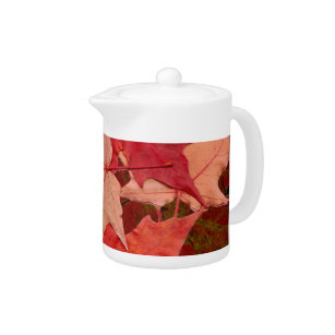 Red Maple Leaves Teapot