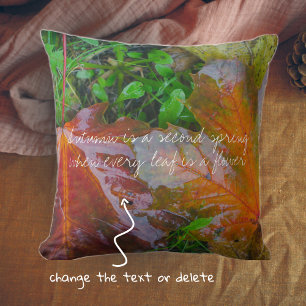 Red maple leaves throw pillow