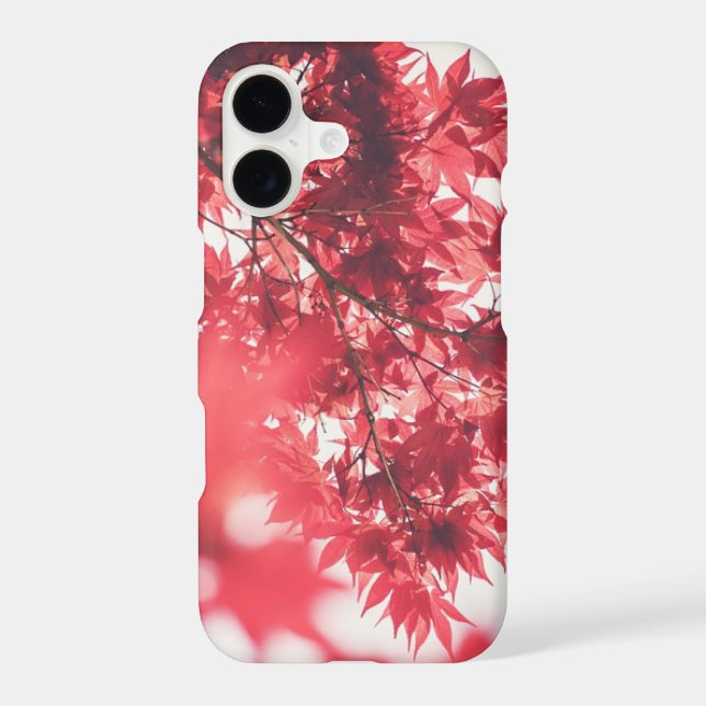 Red Maple Tree Leaves Autumn Iphone Case (Back)