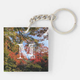 Red Maples at Japanese Garden Keychain