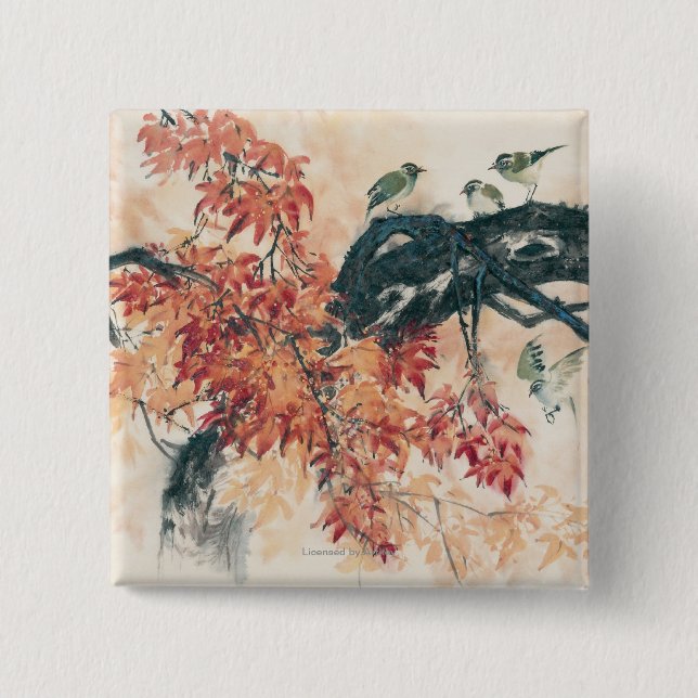 Red Maples Pinback Button (Front)