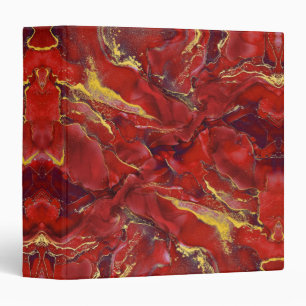 Red Marble 3 Ring Binder