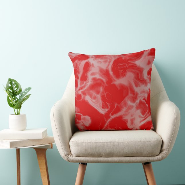 red Marble abstract Throw Pillow (Chair)