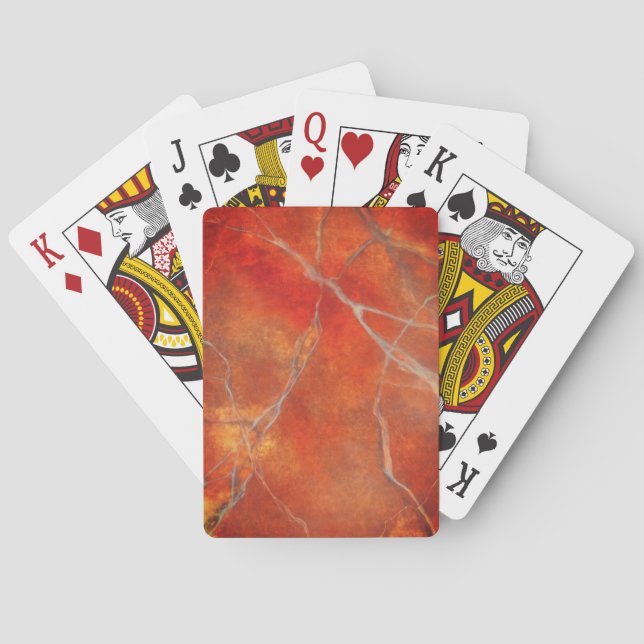 Red Marble Design by Studio Blitz Poker Cards (Back)