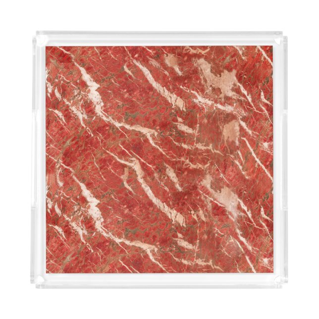 Red marble floor, high-resolution texture. acrylic tray (Front)