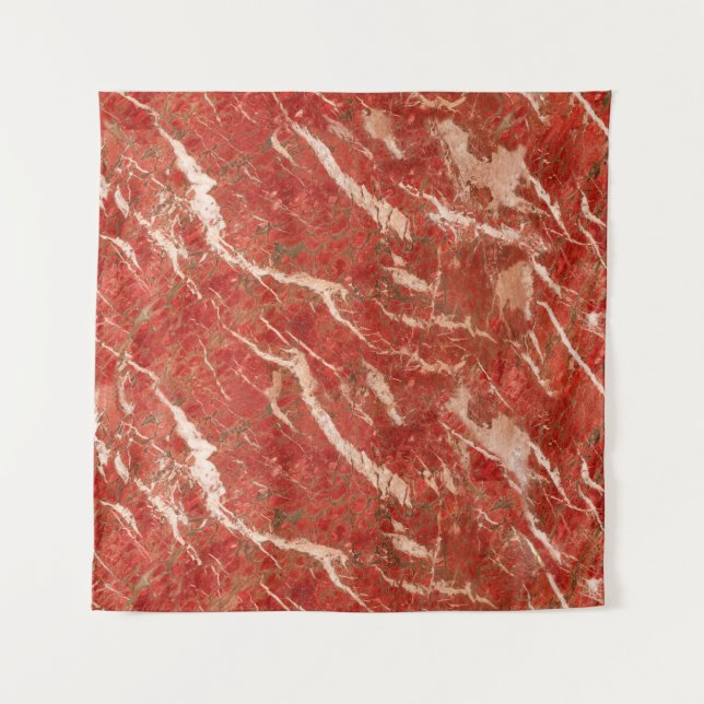 Red marble floor, high-resolution texture. tapestry (Front)
