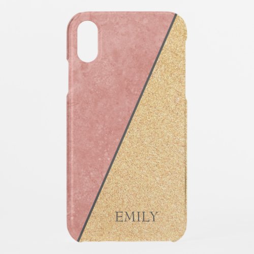 Red Marble  Gold Glitter iPhone XR Case