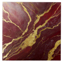 Red Marble Pattern with Gold