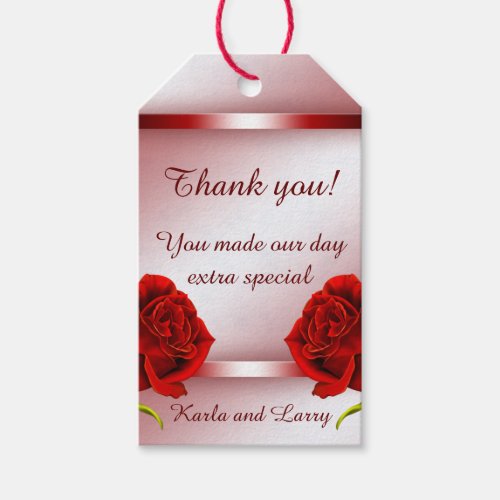Red Marble Rose Gift Tags