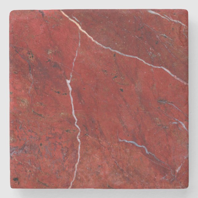 Red Marble Stone Modern Elegant Stylish Coaster (Front)