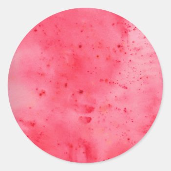 Red Marble Watercolour Classic Round Sticker by Sara_Rachel at Zazzle